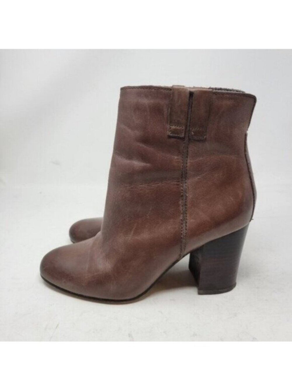 Sam Edelman | Fairfield Stacked Heel Dark Brown Leather Ankle Bootie - Picture 5 of 11